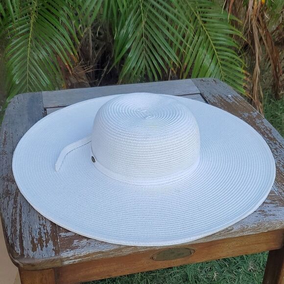 Scala White Wide Brim Sun Hat - Picture 1 of 11